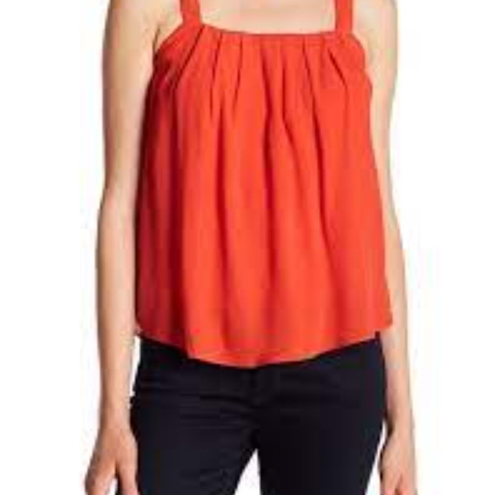 ASTR The Label Bright Crimson Pleated Camisole
